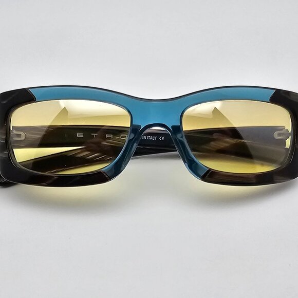 Etro Mod. SE 9760 51 Col. B46 Crystal Blue Horn Frame Yellow Lens Sunglasses - Picture 12 of 14